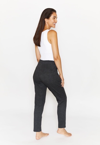 Karierte Stoffhose Louisa Shape Zip