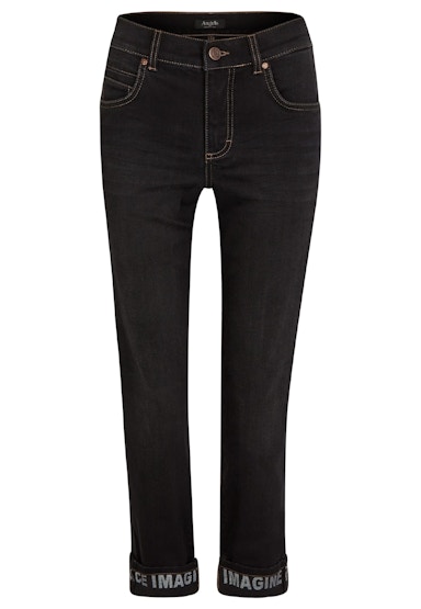 Jeans Cici Crop Peace mit Statement