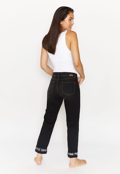 Jeans Cici Crop Peace mit Statement