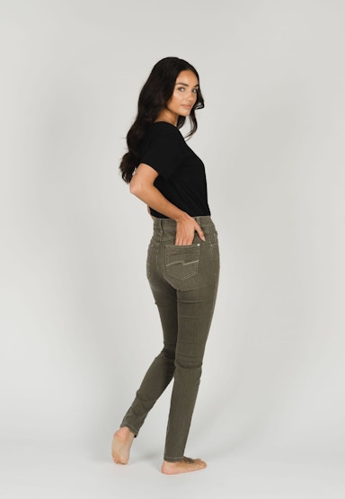 Skinny-fit-Jeans Skinny mit unifarbenem Stoff
