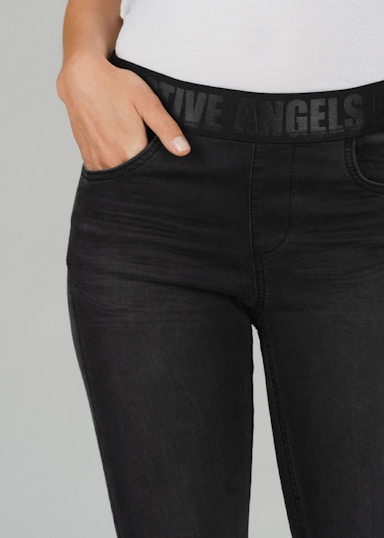 Skinny-fit-Jeans Skinny Shape Zip mit unifarbenem Stoff