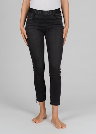 Skinny-fit-Jeans Skinny Shape Zip mit unifarbenem Stoff