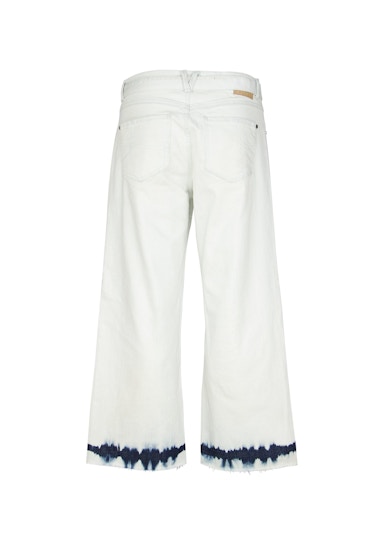 Jeans Cropped Culotte mit Batik-Print