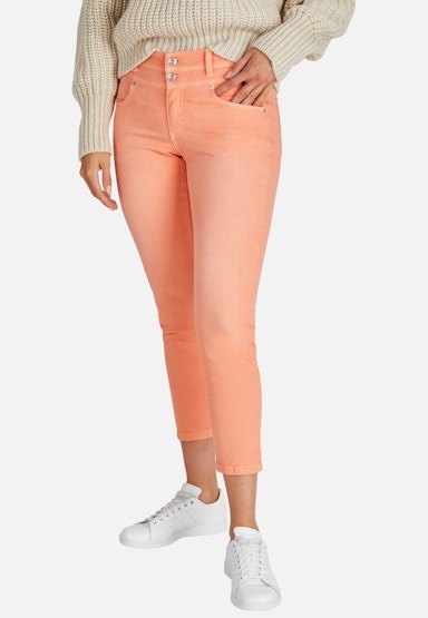 Jeans Ornella Button mit unifarbenem Stoff