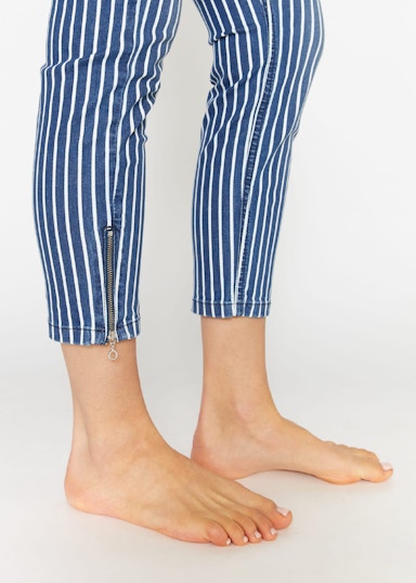 Jeans Skinny Ankle Zip mit Streifen