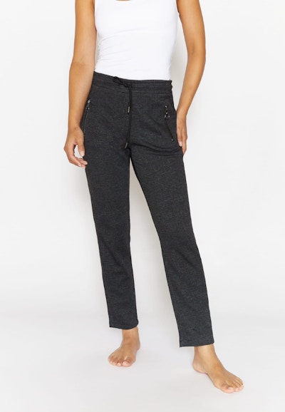 Checked fabric pants Louisa Shape Zip