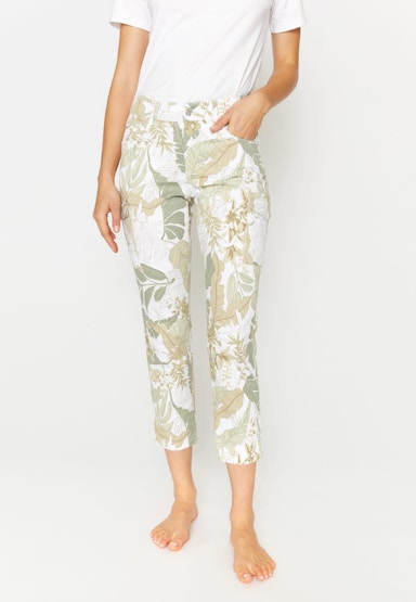 Pants Darleen Crop Cargo with palm pattern