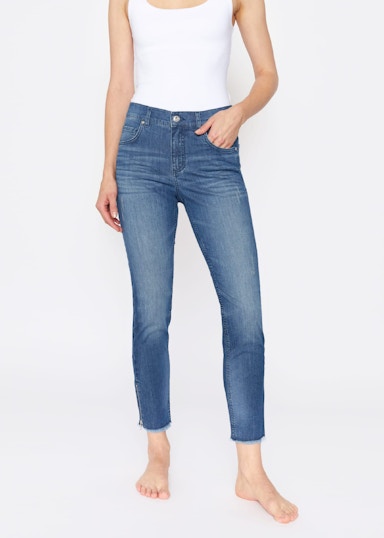 Slim-Jeans Skinny Ankle Zip Fringe