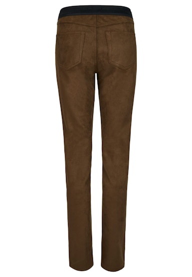 Faux leather skinny pants Shape Seam with decorative stitching