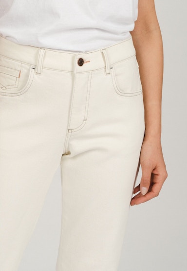 Straight-Jeans Darleen mit unifarbenem Stoff