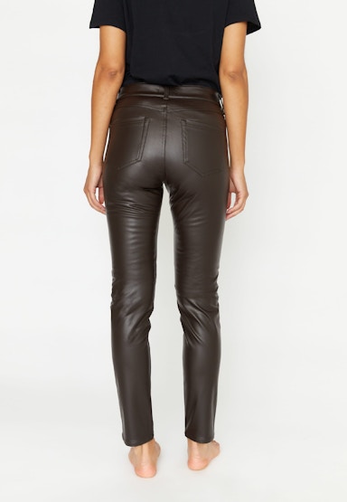 Faux leather pants Skinny Pocket Zip in solid design