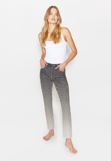 Fabric Pants Skinny Authentic with graphic herringbone pattern