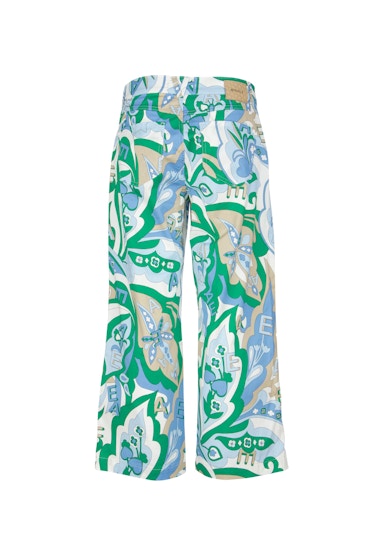 Pants Cropped Culotte with retro print