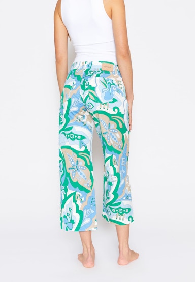 Pants Cropped Culotte with retro print