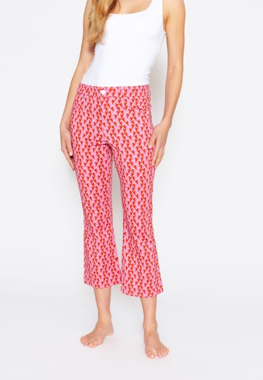 Pants cropped bootcut with print