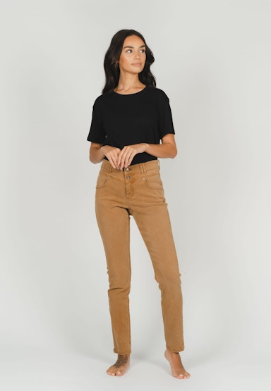 Jeans Skinny Button mit Coloured Denim