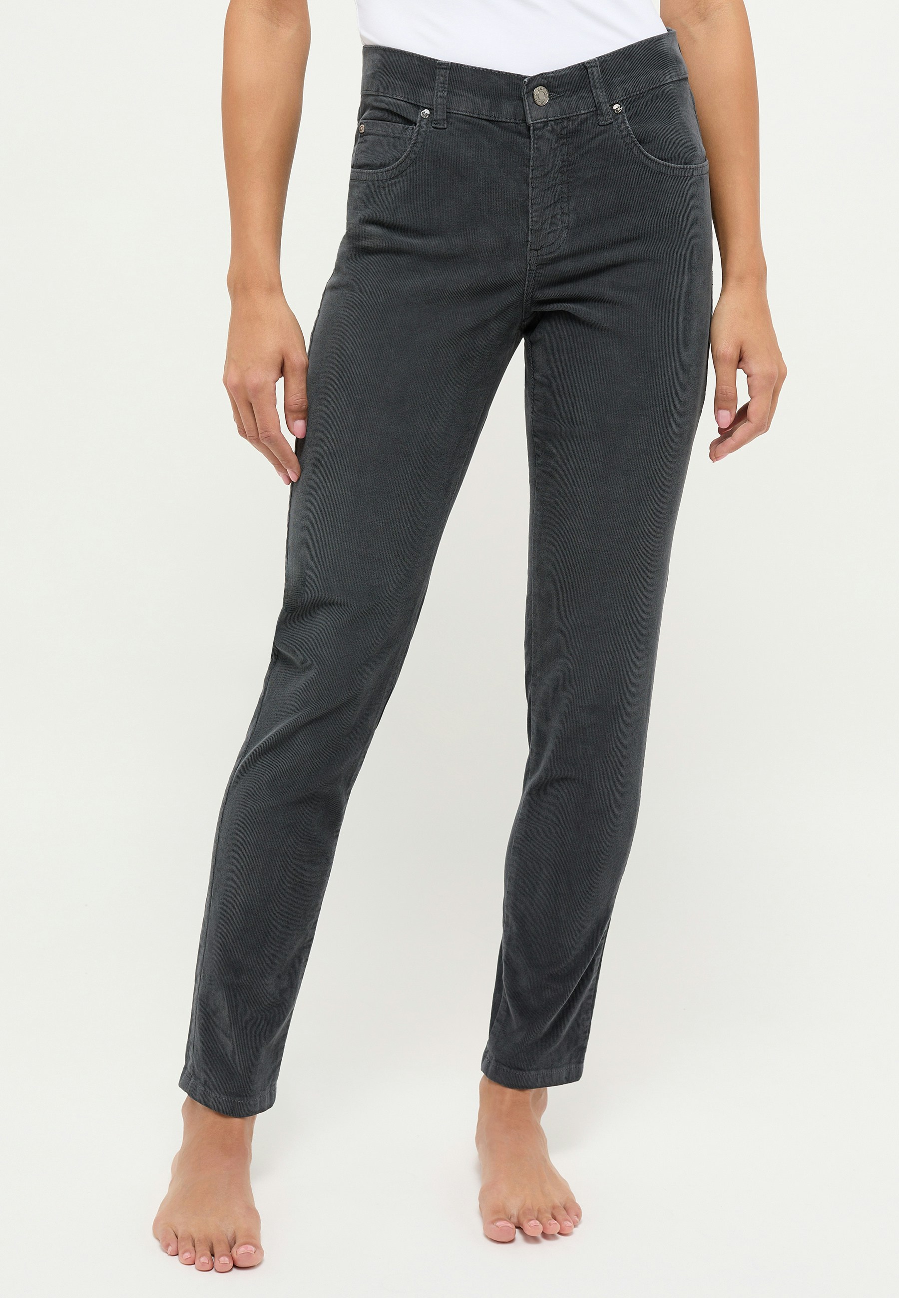 Grey fashion skinny cords womens