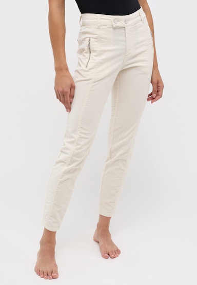Slim pants in velvet fabric
