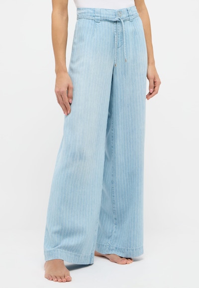 Jeans New Wide Leg mit Nadelstreifen