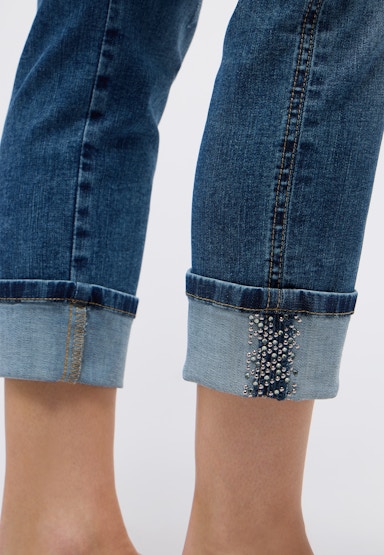 Cici Crop Glam Jeans with embellishments