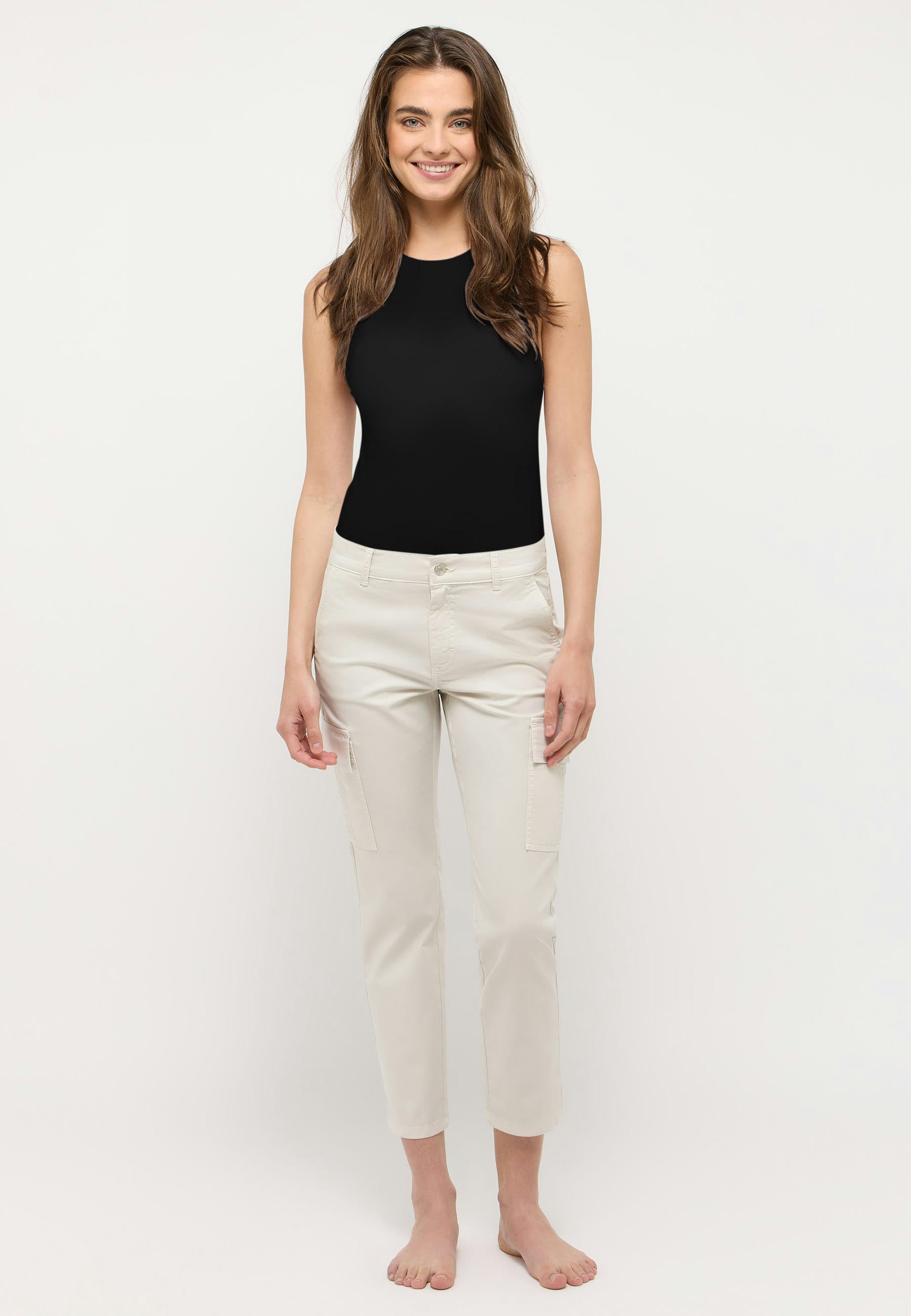 Hose Cici Crop Slit Cargo mit Summer Cotton