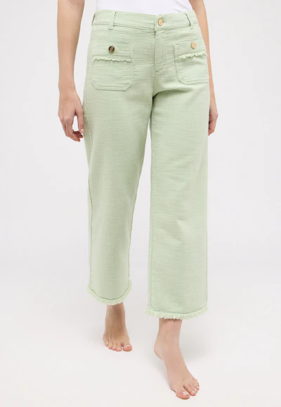 Hose Pocket Culotte mit Fringe-Saum