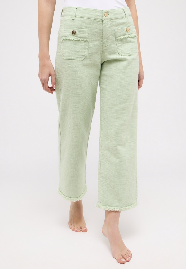 Hose Pocket Culotte mit Fringe-Saum