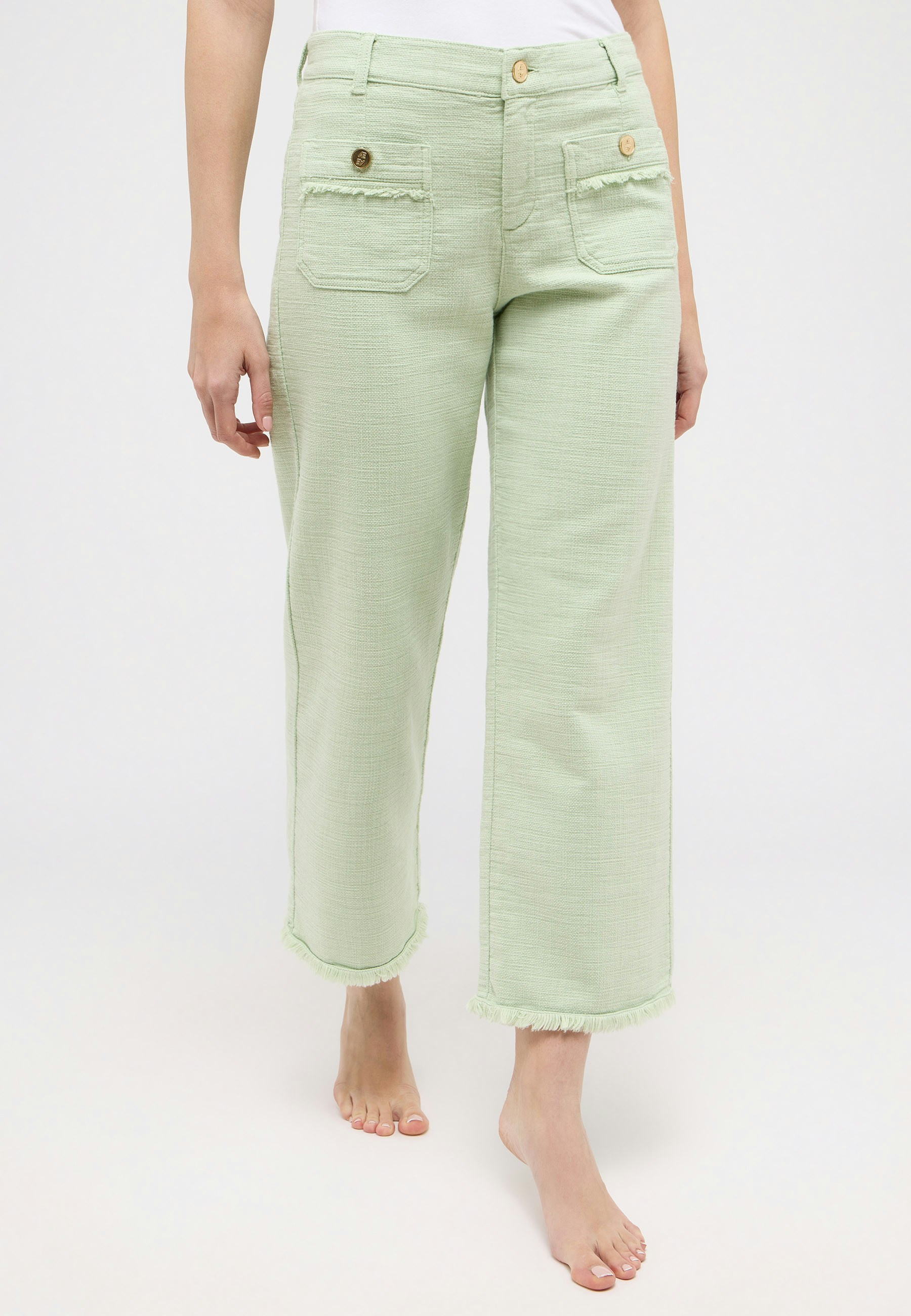 Pants Pocket Culotte with fringe hem