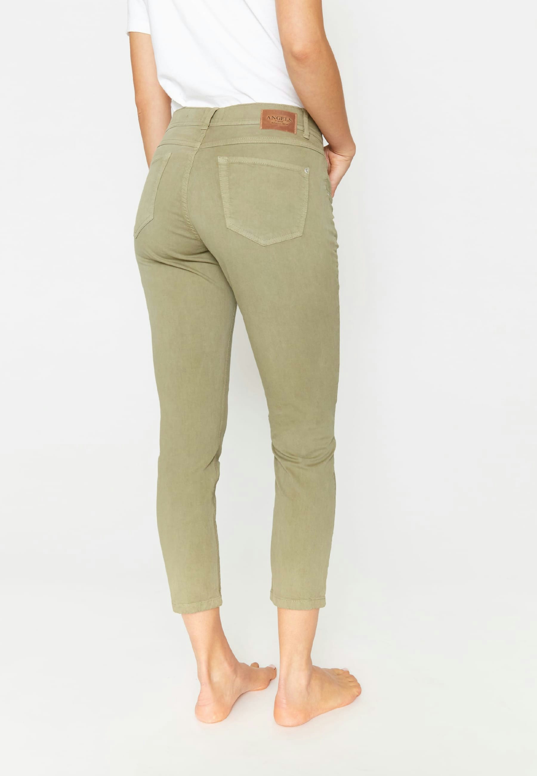 Jeans Ornella Button mit unifarbenem Stoff