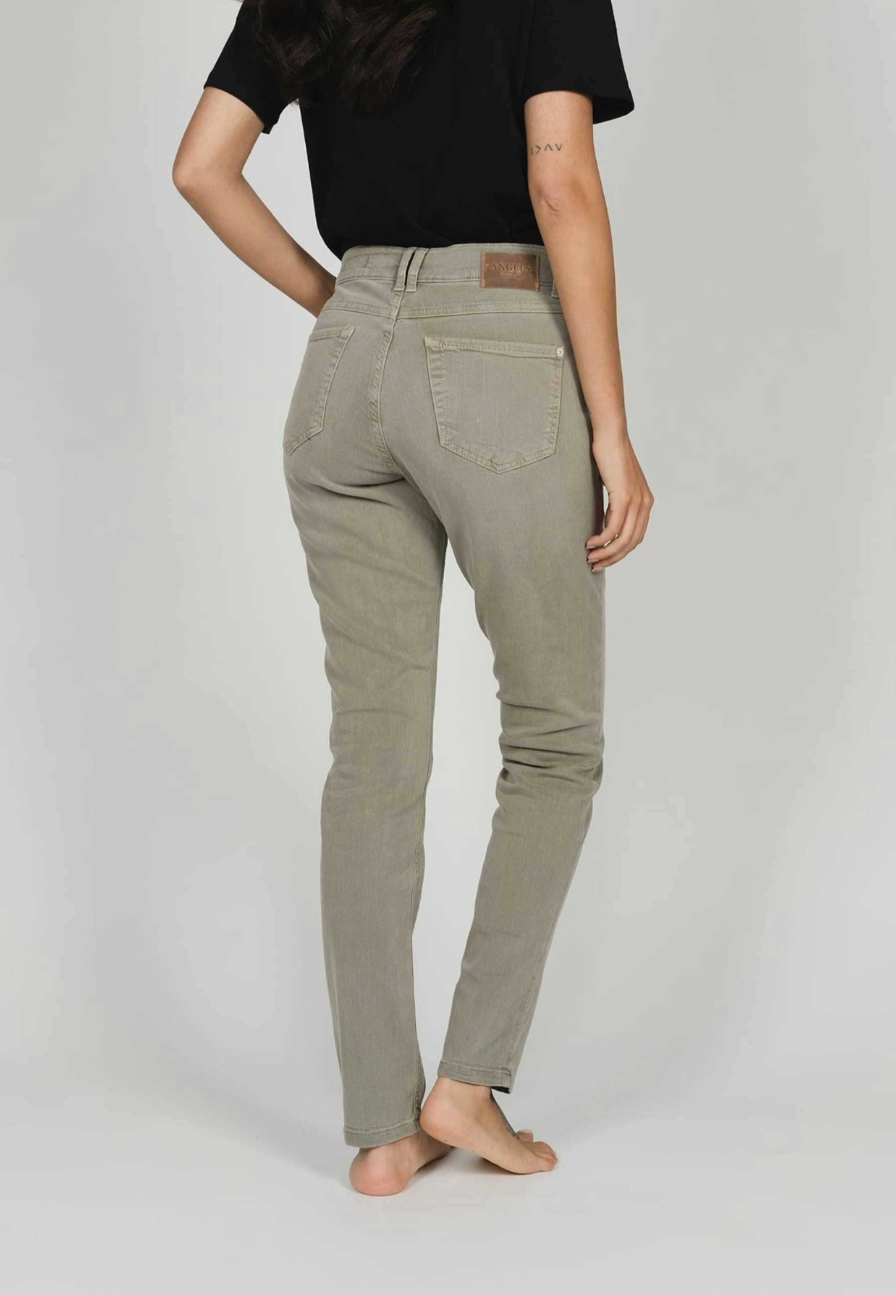 Jeans Skinny Button with colored denim