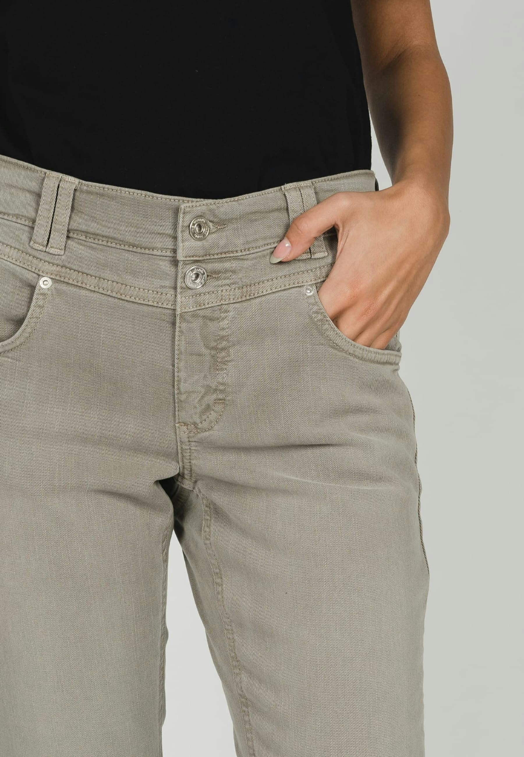 Jeans Skinny Button with colored denim