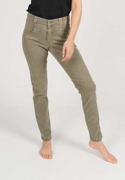 Jeans Skinny Button mit Coloured Denim