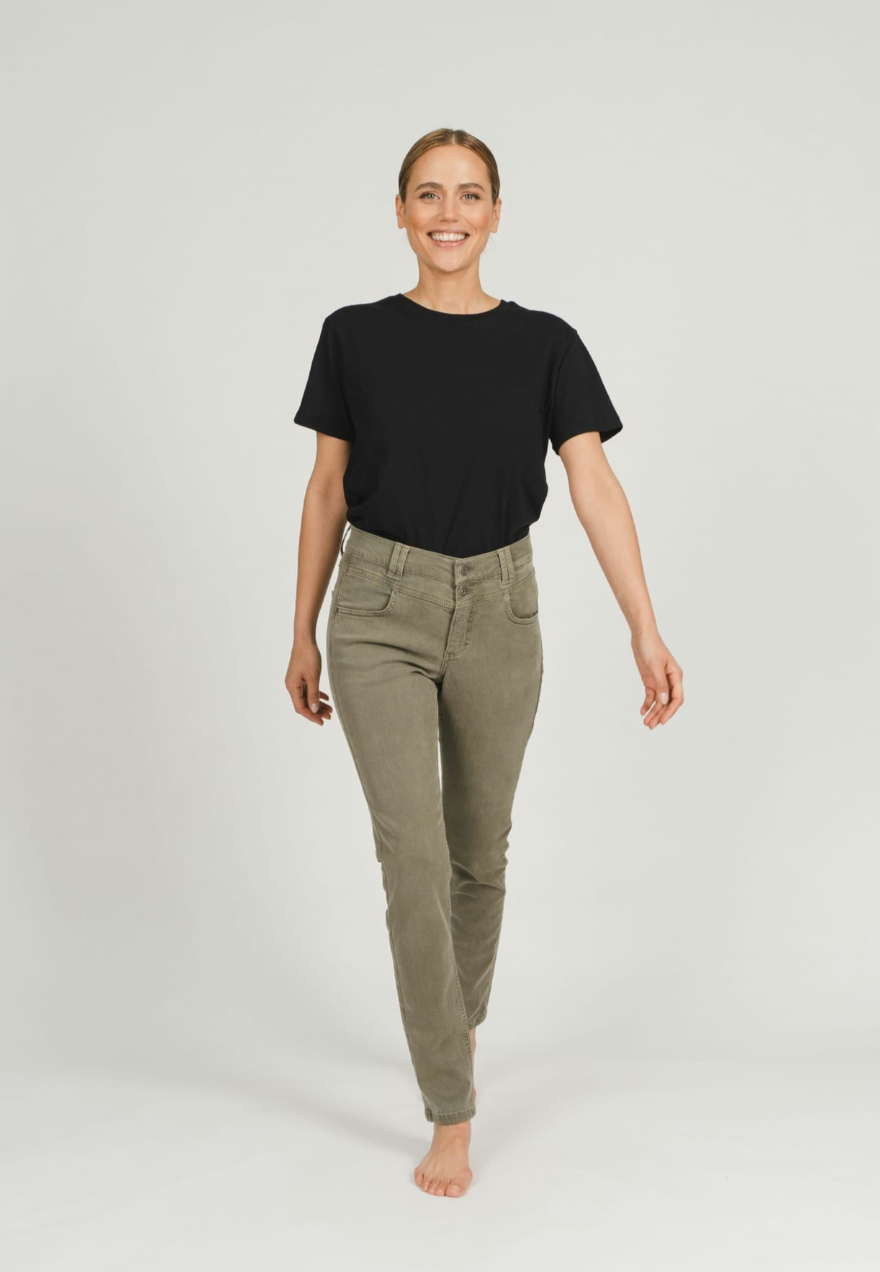 Jeans Skinny Button with colored denim