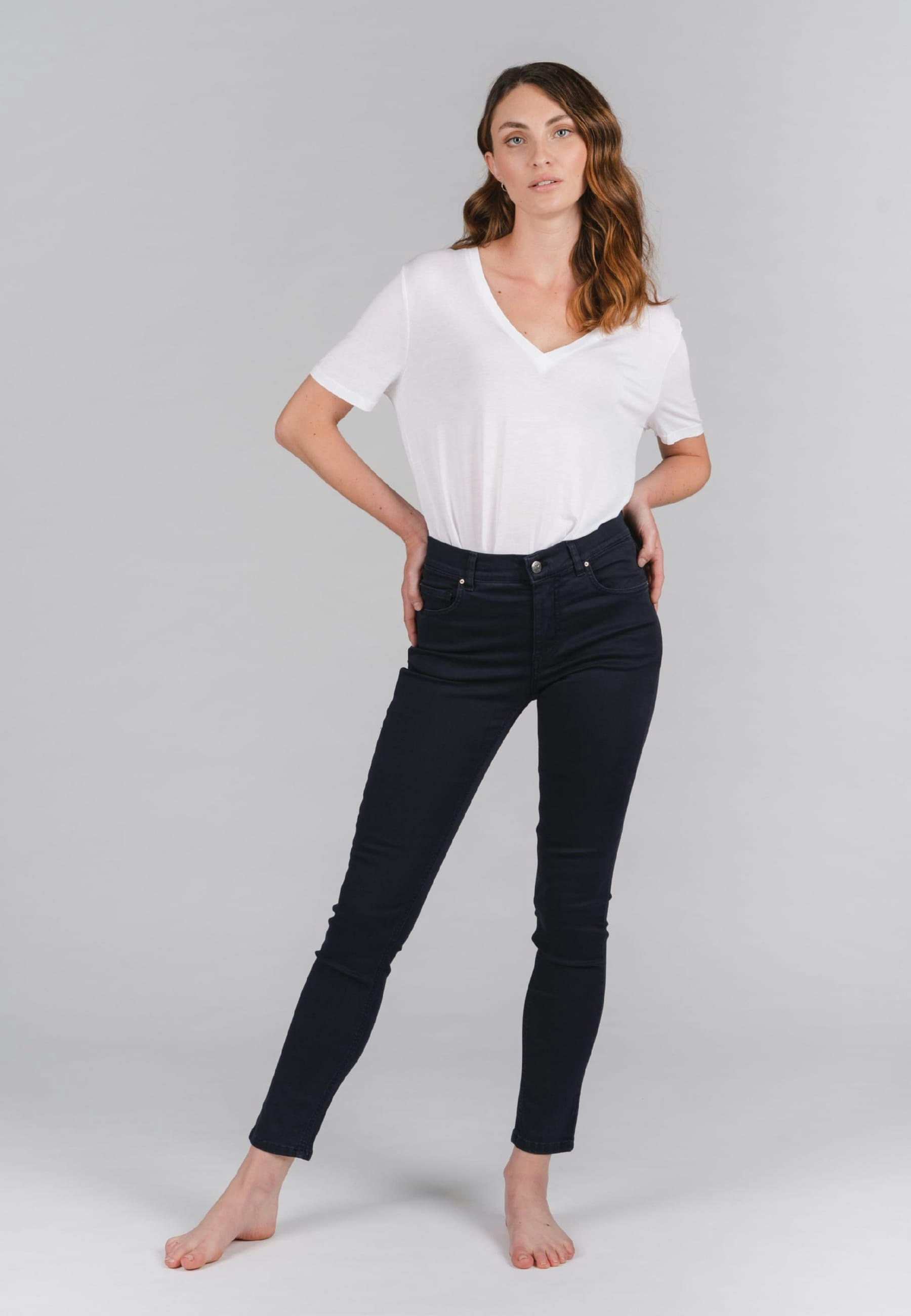 Jeans Skinny mit unifarbenem Design