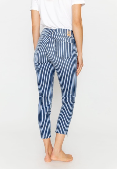 Jeans Skinny Ankle Zip mit Streifen