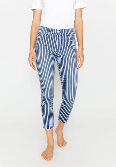 Jeans Skinny Ankle Zip mit Streifen
