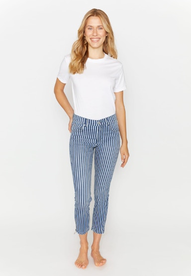 Jeans Skinny Ankle Zip mit Streifen