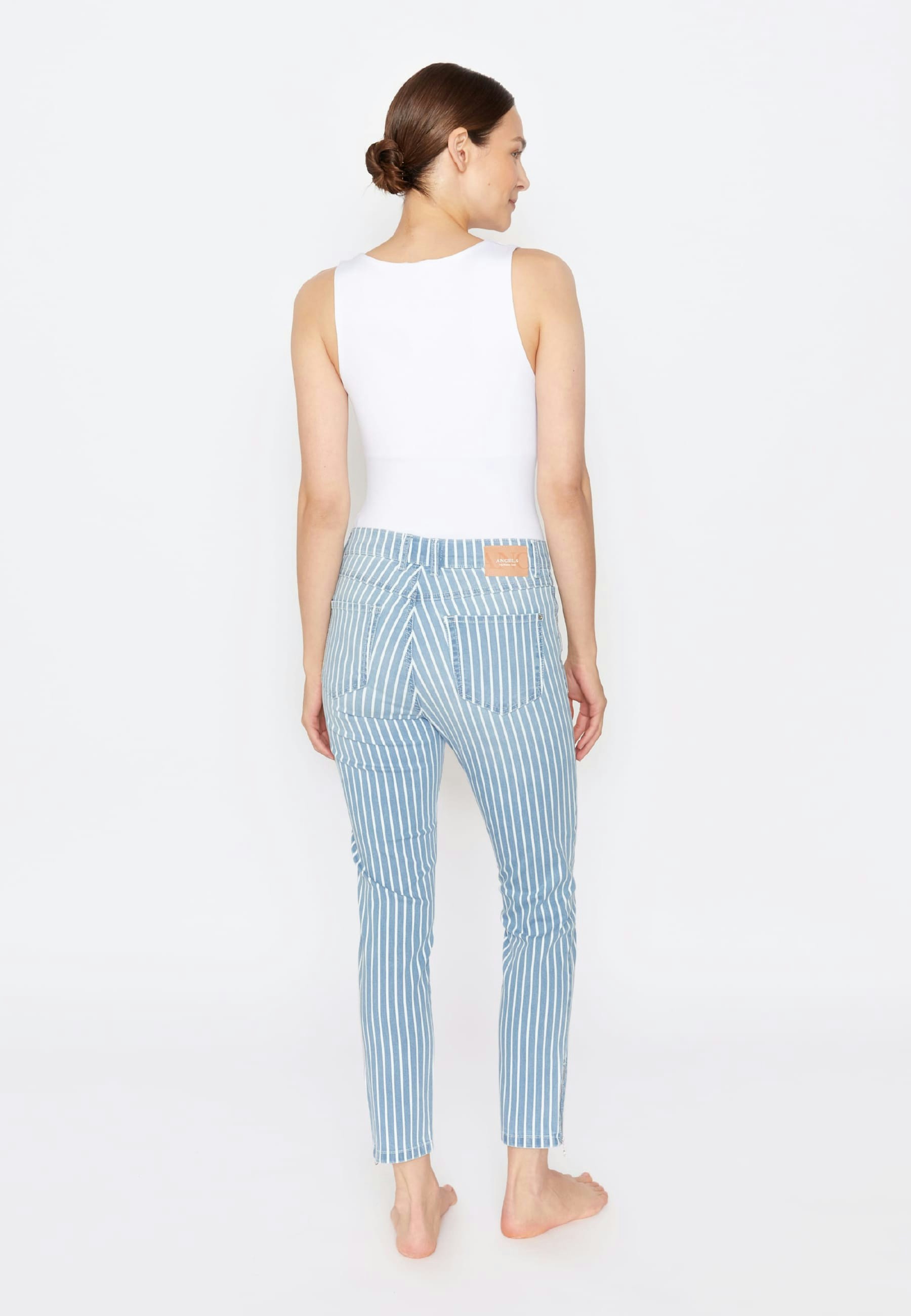 Jeans Skinny Ankle Zip with stripes