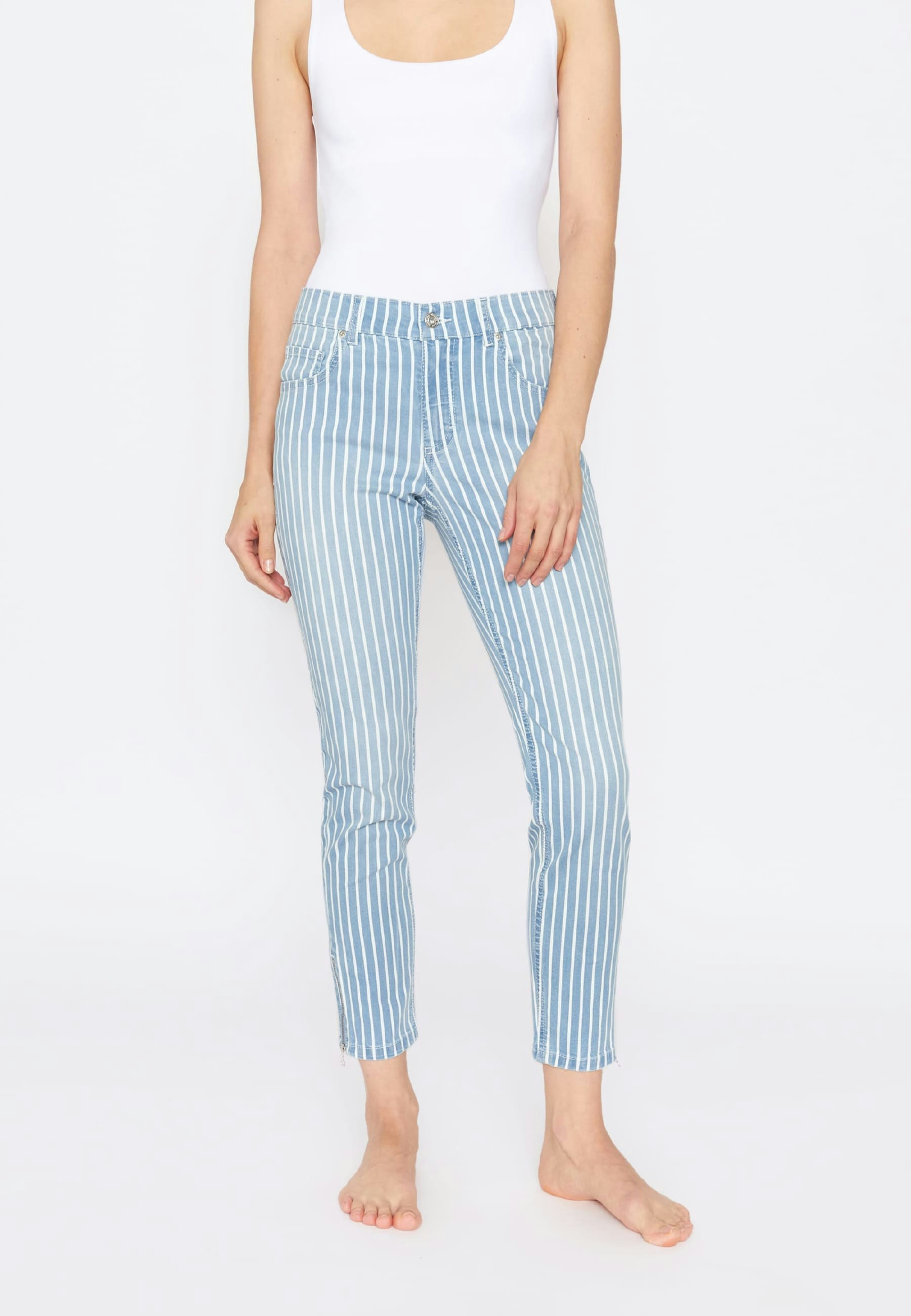 Jeans Skinny Ankle Zip with stripes