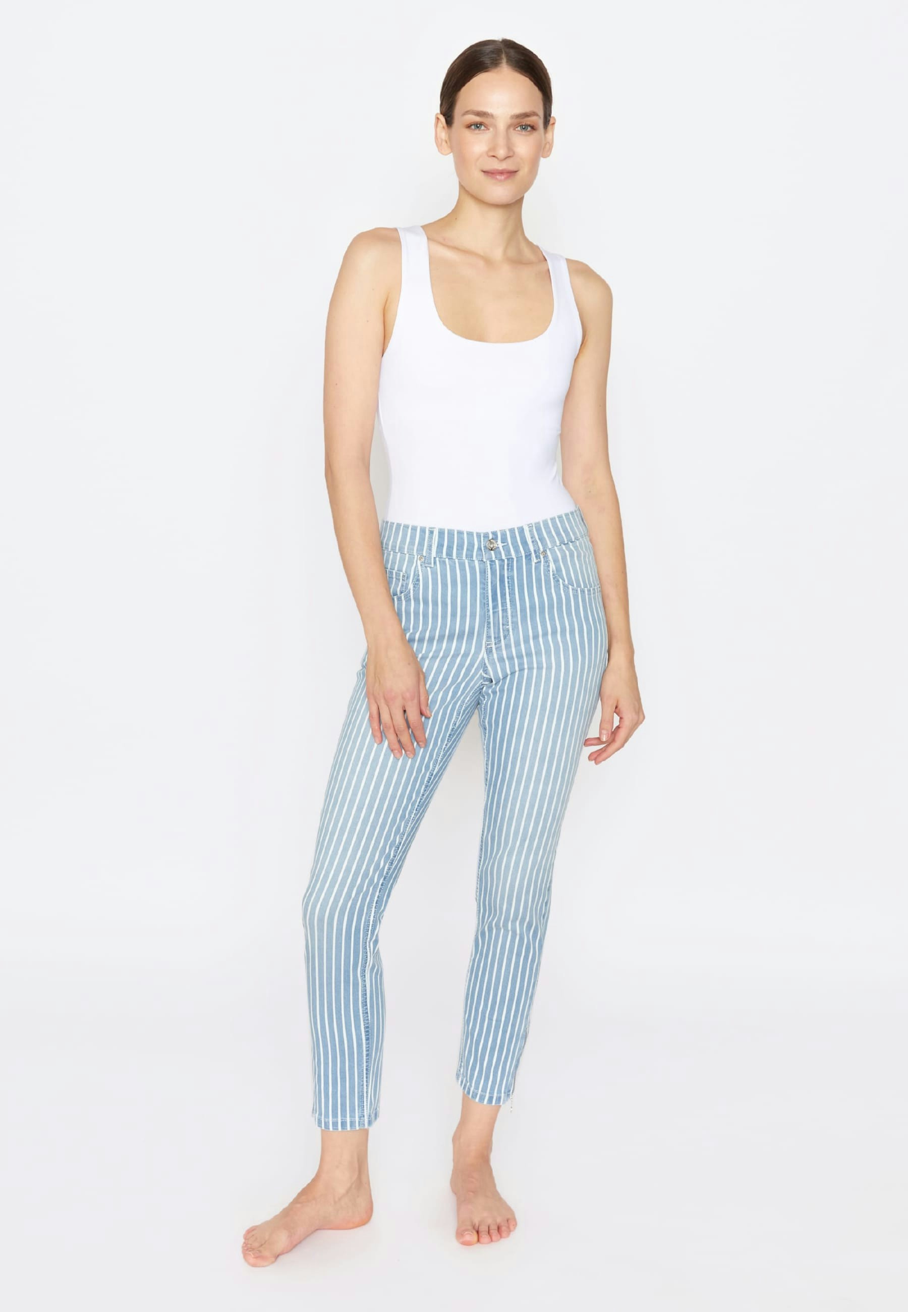 Jeans Skinny Ankle Zip with stripes