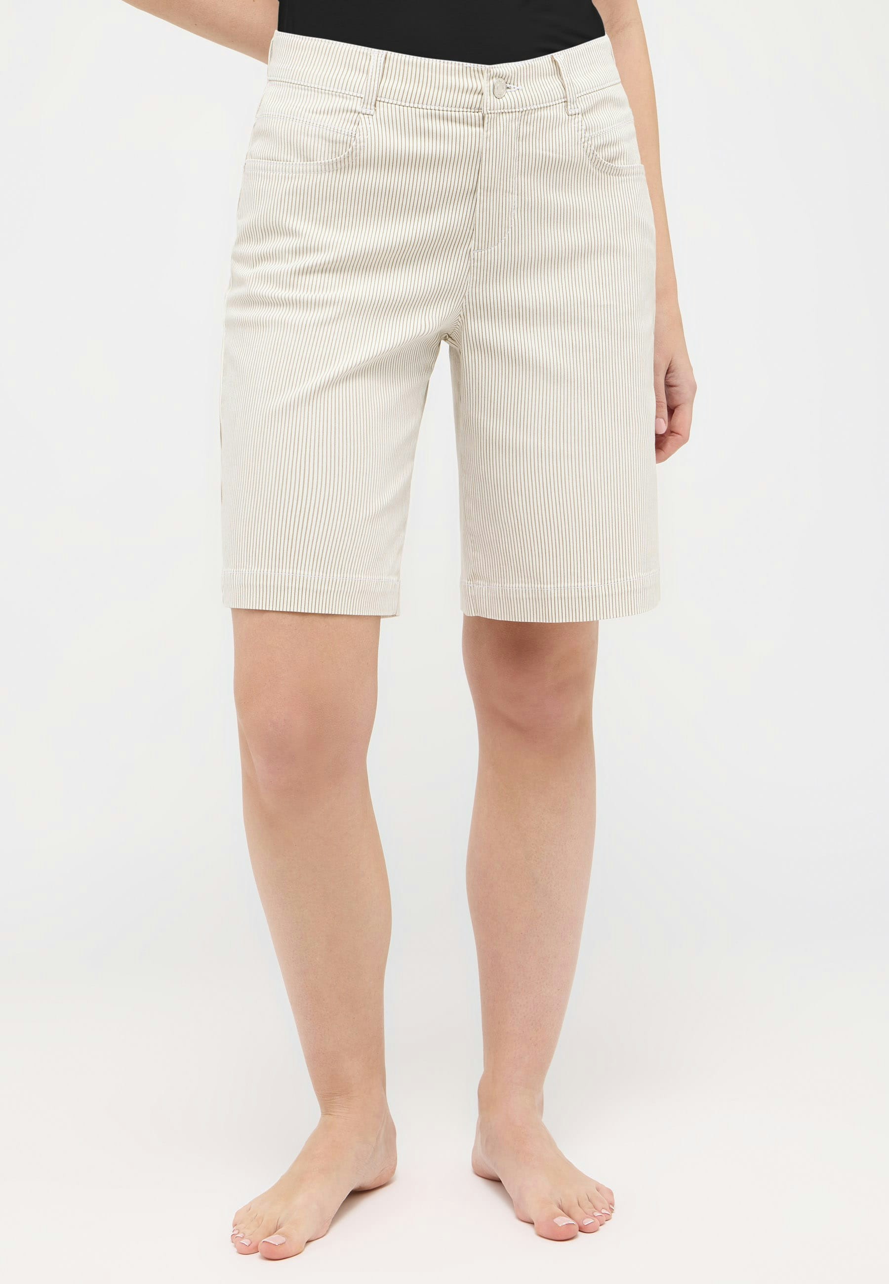 Jeans Wide Leg Short mit Streifen