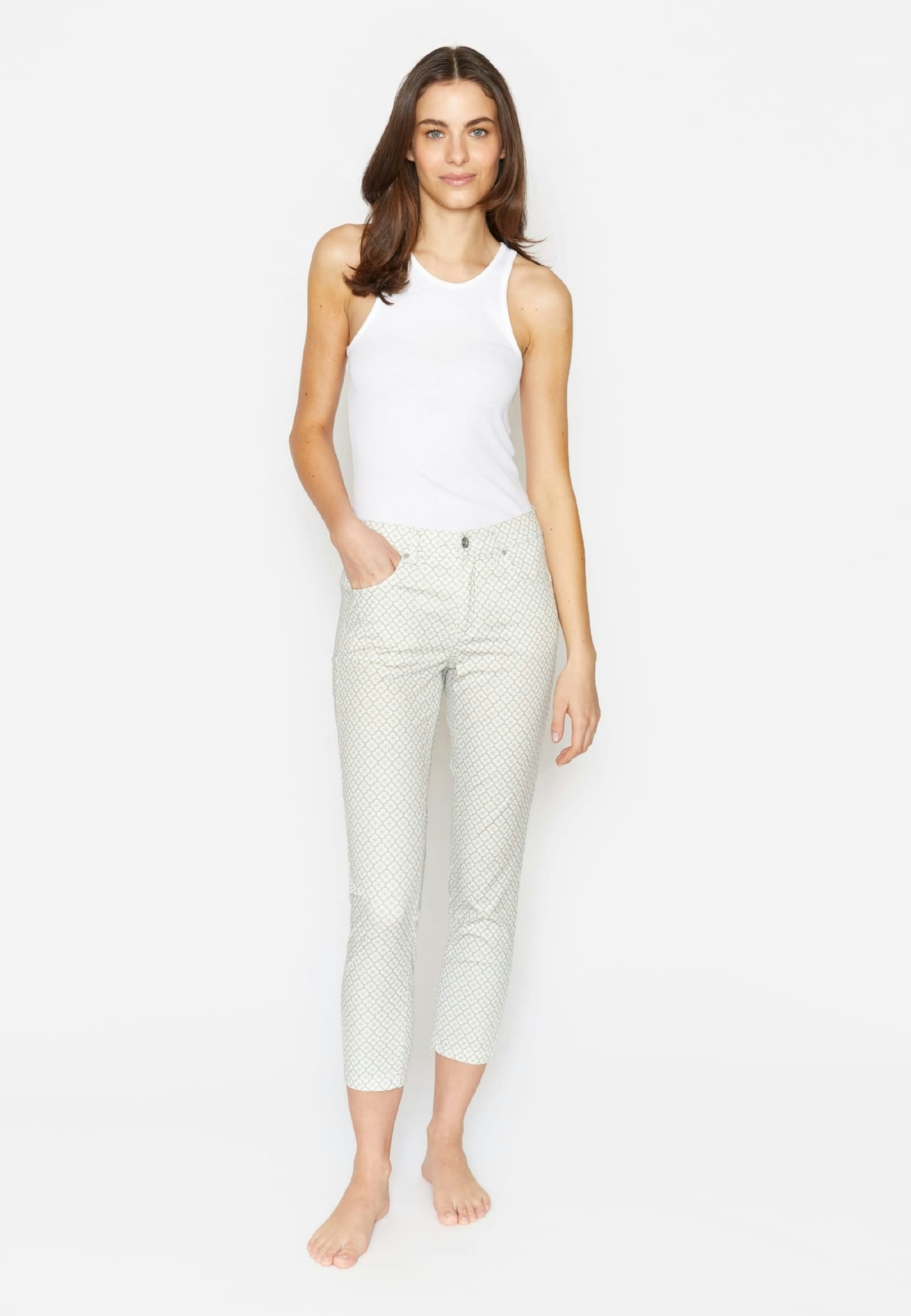 Hose Ornella mit Blumen-Muster