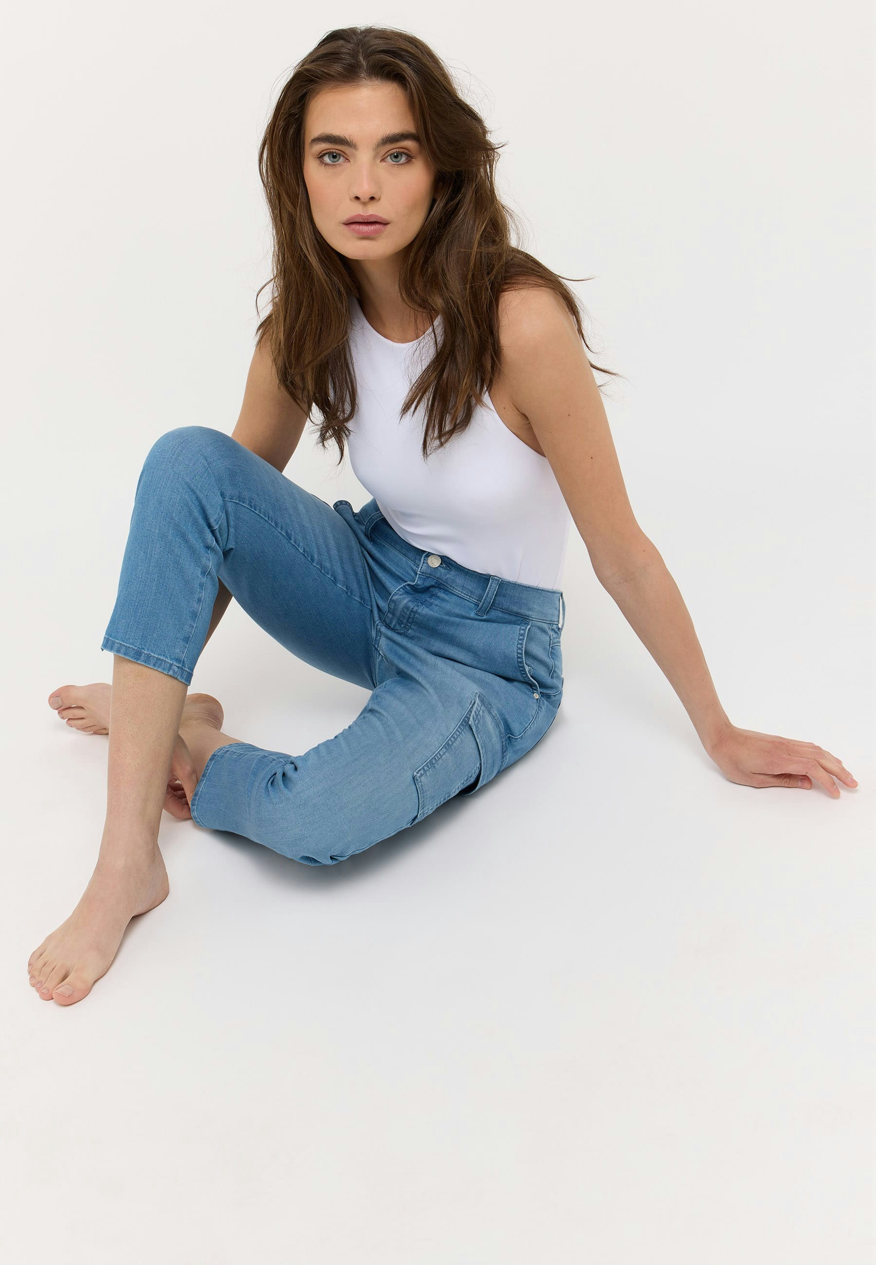 Jeans Cici Crop Slit Cargo