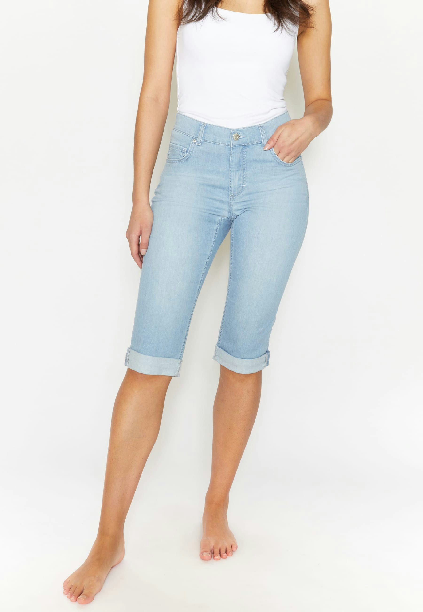 Jeans Capri TU with distressed look