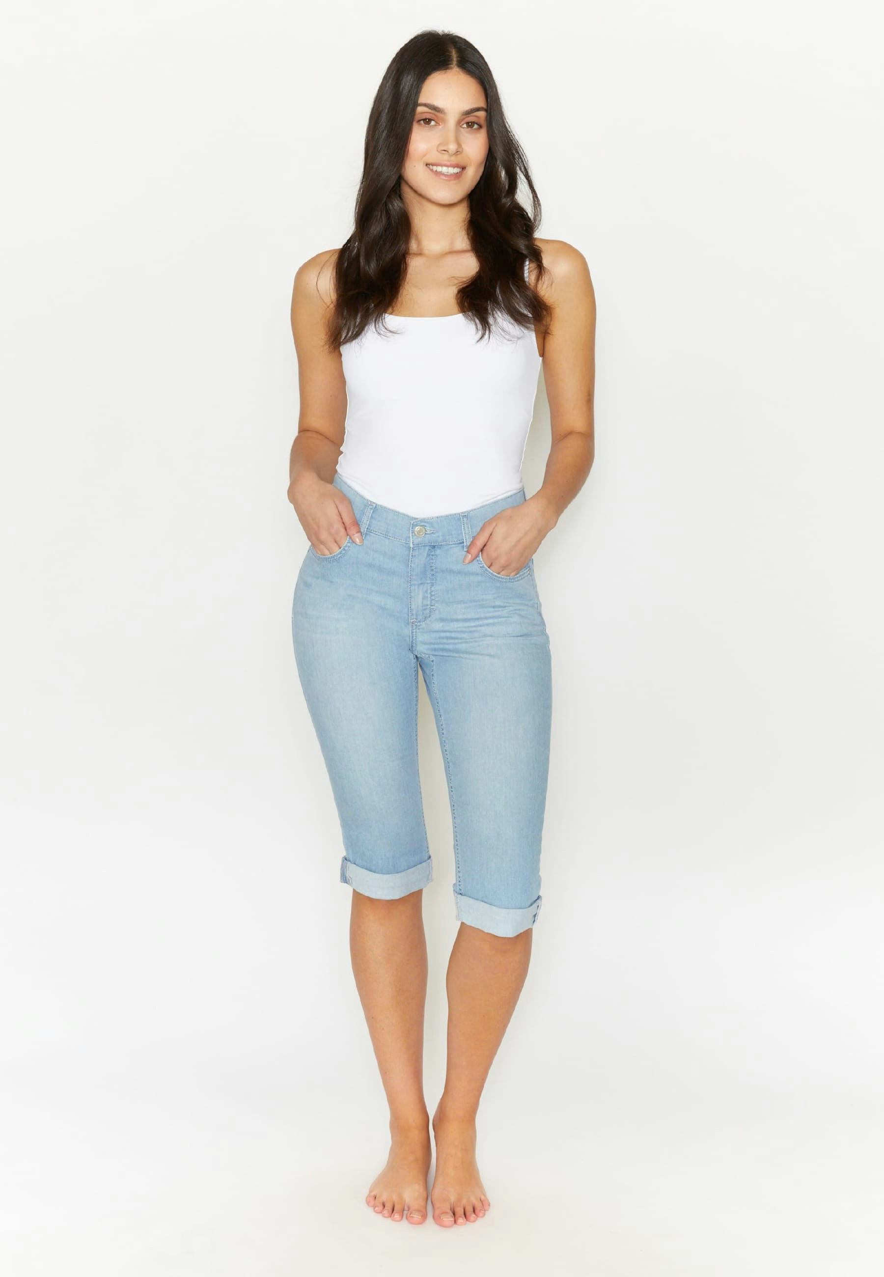 Jeans Capri TU with distressed look
