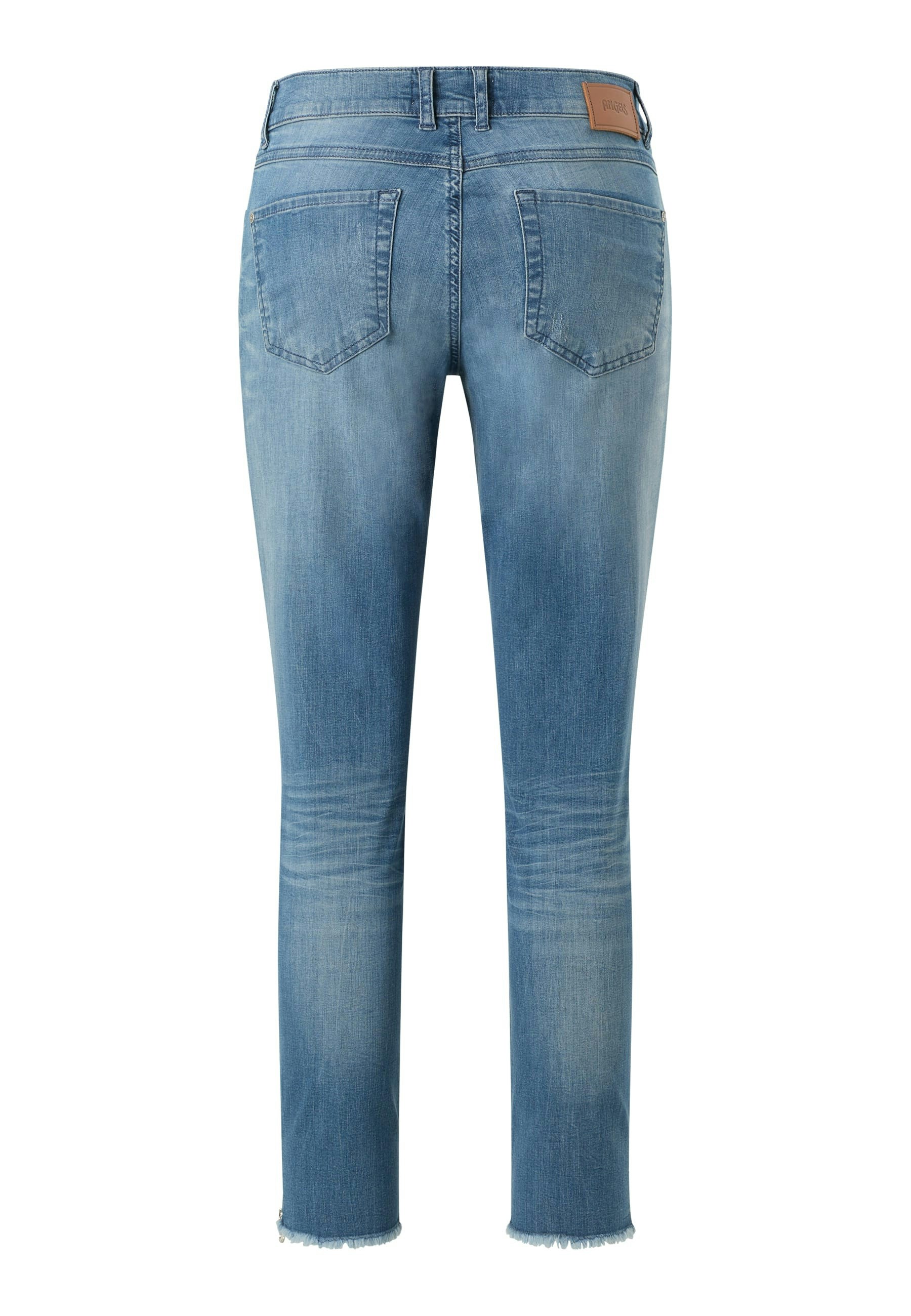 Jeans Skinny Ankle Zip Fringe