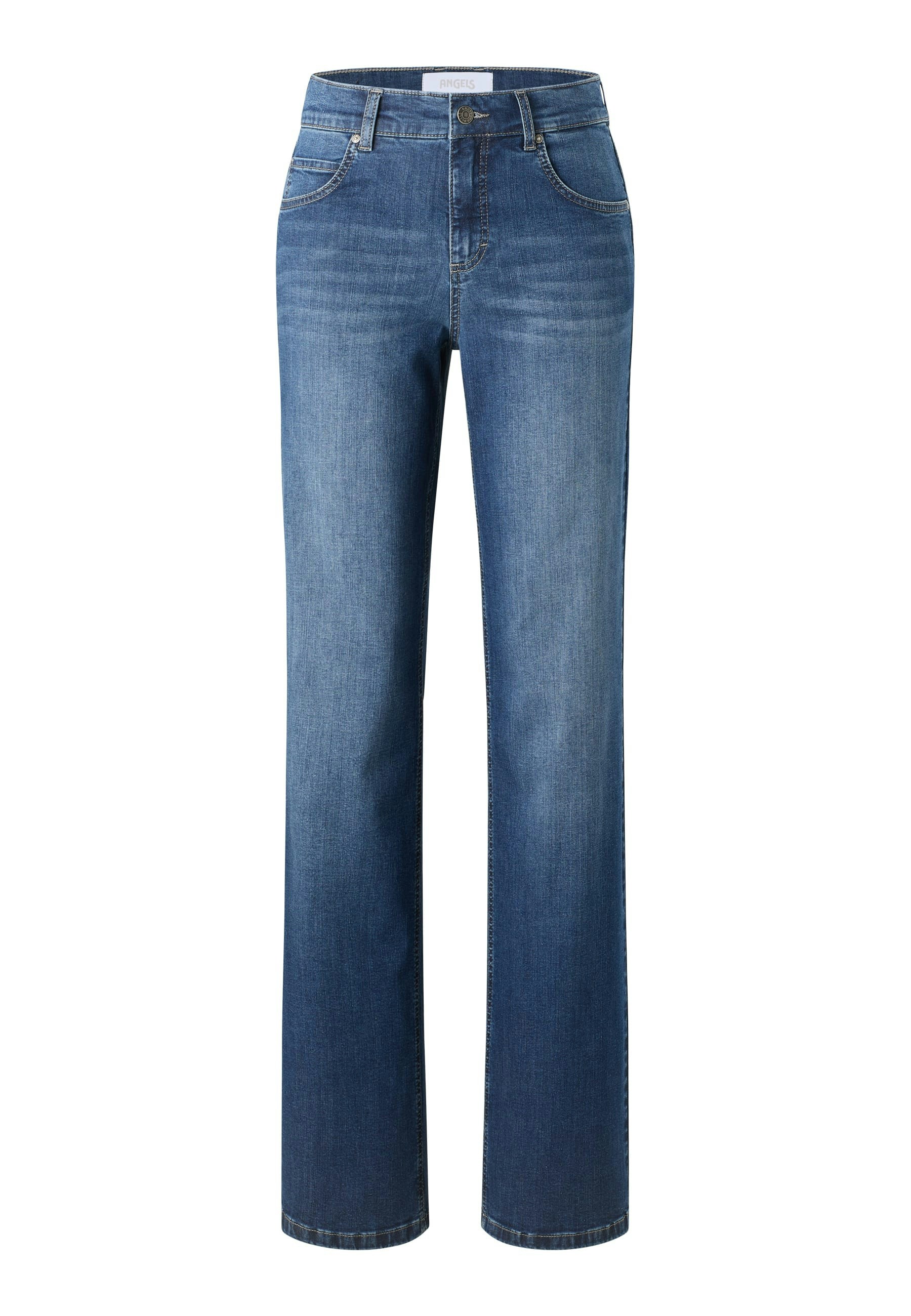 【Anyone more】Lara Denim Wash Wide Pants Lara Wide Leg Jean Blue
