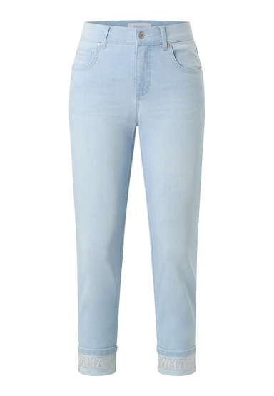 Jeans Cici Crop Word mit Strasssteinen