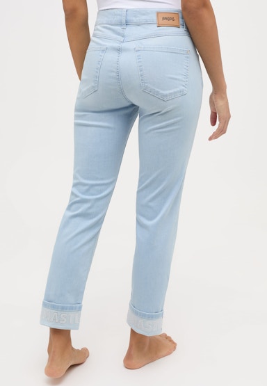 Jeans Cici Crop Word mit Strasssteinen