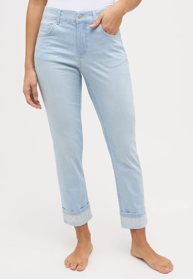 Jeans Cici Crop Word mit Strasssteinen